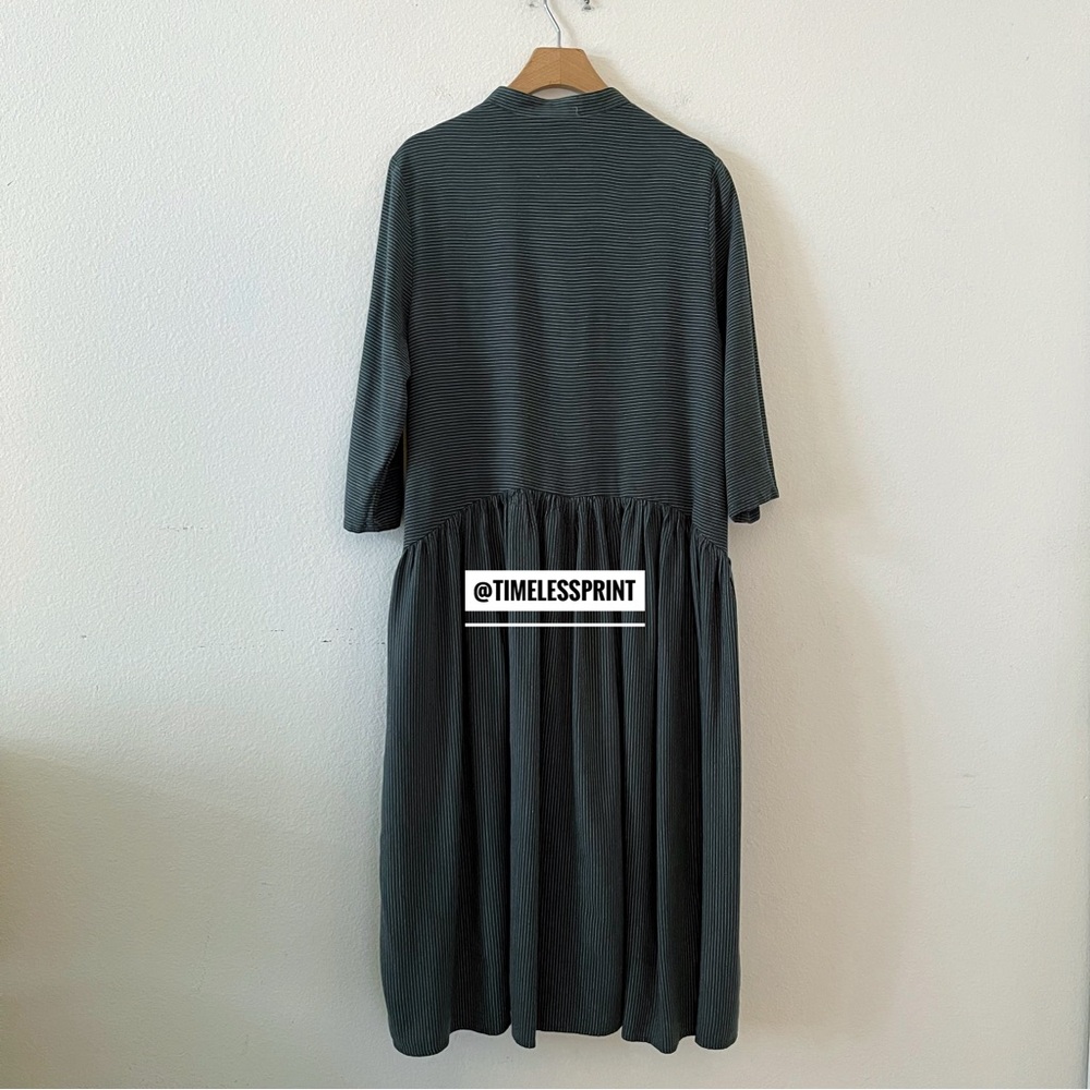Roolee Missing You Green / White Stripes Tunic Dress - Picture 5 of 5